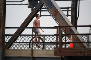 Unicycle on the bridge