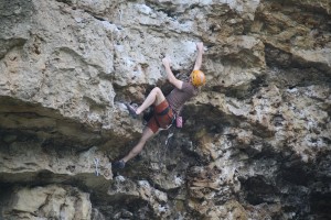 Rock climber at Willow River State Park