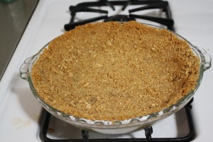 Bake crust in oven for 10 minutes.  Crust will brown slightly and will set up.