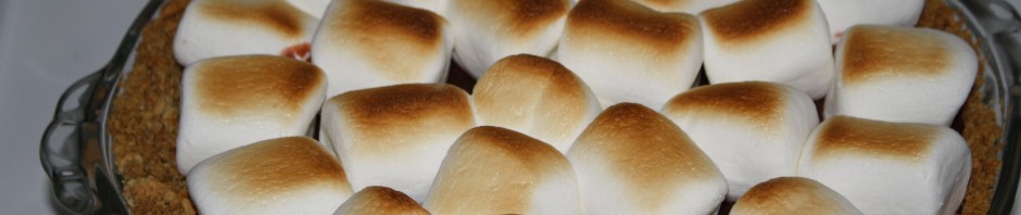 Place pie in oven under broiler to toast marshmallows. Watch VERY closely! It only takes a few seconds to go from white marshmallows to a scorched mess.