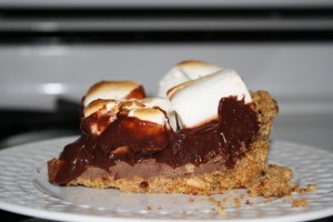 Slice, dish, and enjoy your Smores Pie!