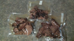 I vacuum-seal the sliced chuckie in roughly 1-pound bags so I can enjoy it again without firing up the smoker again.